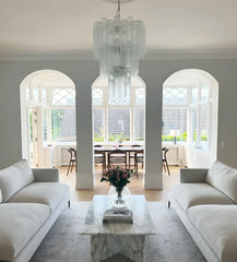 Elegant Transparent Murano Glass Tube Chandelier 25.6"
