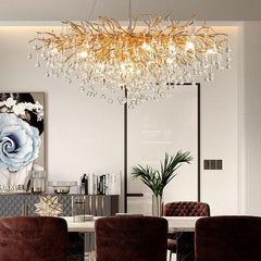Elsa Raindrop Gold Branch Chandelier For Dinning Room