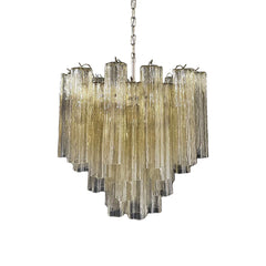 Fantastic Murano Amber Glass Tube Chandelier 22.8"