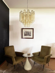 Fantastic Murano Amber Glass Tube Chandelier 22.8"