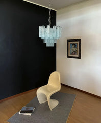 Fantastic Murano Blue Glass Tube Chandelier