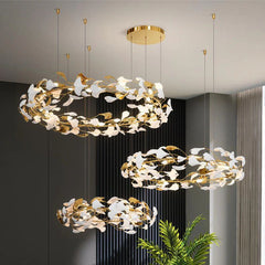 Twilight Branches Ceramic Ginkgo Rings Branch Chandelier
