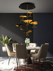 Naniv Brass Shade Aviary Constellation Chandelier