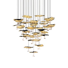 Naniv Brass Shade Aviary Constellation Chandelier