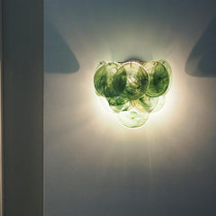 Green Murano Disc Wall Sconce 13.4"