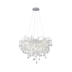 Tree Crystal Chandelier,Silver 23.62" D