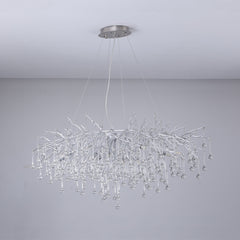 Tree Crystal Chandelier,Silver 45"