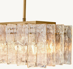 LATTICE SMOKE GLASS LINEAR CHANDELIER 67"