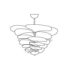 Textured Glass Leaf Amber/Clear/Pink Chandelier 21" 26" 32" 35"