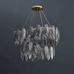 Llona Contemporary 2-Layer Plume Chandelier