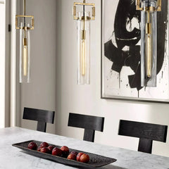 Machine Modern Machinist Glass Cylinder Pendant Light