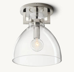 MACHINIST GLASS CLOCHE FLUSHMOUNT