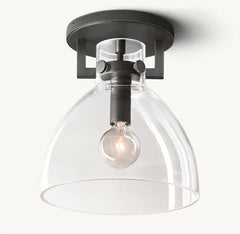 MACHINIST GLASS CLOCHE FLUSHMOUNT