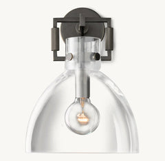 MACHINIST GLASS CLOCHE SCONCE 10"