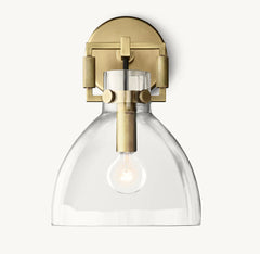 MACHINIST GLASS CLOCHE SCONCE 8"