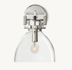 MACHINIST GLASS CLOCHE SCONCE 8"