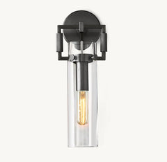 MACHINIST GLASS CYLINDER SCONCE 12"