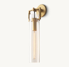 MACHINIST GLASS CYLINDER SCONCE 16"