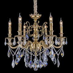 6 lights mini brass chandelier