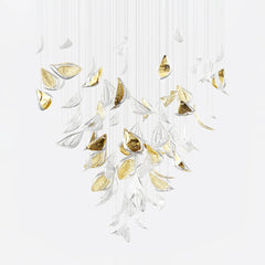 Golden Floating Leaves Chandelier