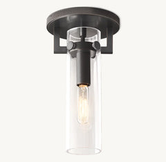 Machinist Glass Cylinder Flushmount