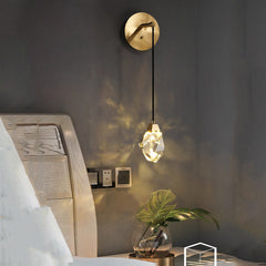 Mamie Modern Faceted Crystal Wall Sconce For Bedroom