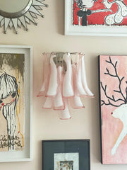 Vintage Murano Pink Wall Lights 13.8"