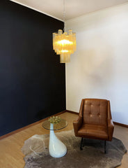 Fantastic Amber Murano Glass Tube Chandelier 19.7"