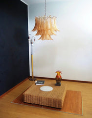 Murano Amber Ferns Glass Chandelier 31.5"