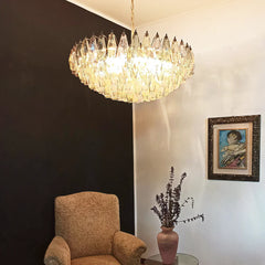 Murano Faceted Multicolor Glass Chandelier 35.4"