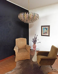 Murano Faceted Multicolor Glass Chandelier 35.4"