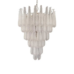 Vintage Transparent Murano Glass Petals Drop Chandelier