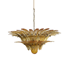 Murano Palmette Amber Chandelier 34"