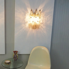 Murano Poliedri Smoked Glass Wall Sconces 9.8"
