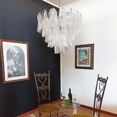 Murano Glass Leaves Transparent Chandelier