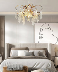 Kyle Luxury Niagara Round Glass Chandelier 23.6" 35.5"D