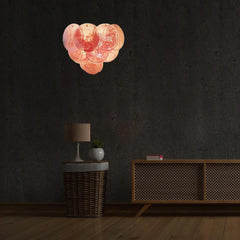 Pink Vintage Murano Glass Wall Lamp 13.4"