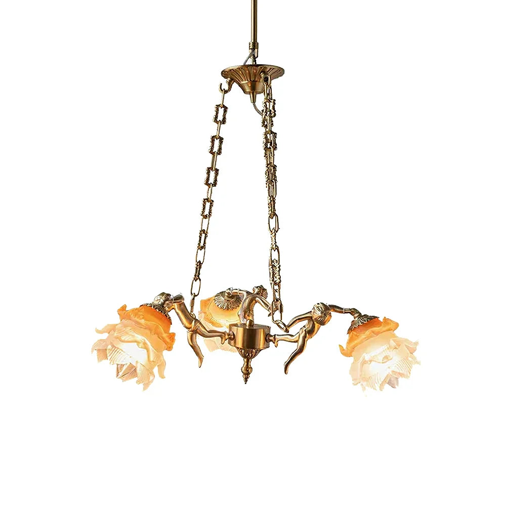Flora Putti Statuettes Brass Suspension