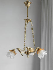 Flora Putti Statuettes Brass Suspension