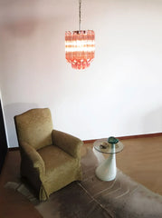 Quadriedri Murano Prisms Pink Chandelier
