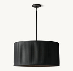 REED BLACK PLEATED DRUM PENDANT