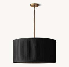 REED BLACK PLEATED DRUM PENDANT