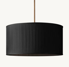 REED BLACK PLEATED DRUM PENDANT