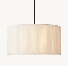 REED WHITE PLEATED DRUM PENDANT