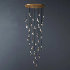 Raindrop Round Long High Ceiling Chandelier Light D60"