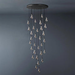 Raindrop Round Long High Ceiling Chandelier Light D60"