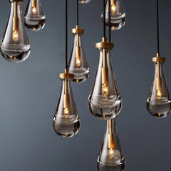 Raindrop Round Long High Ceiling Chandelier 47''