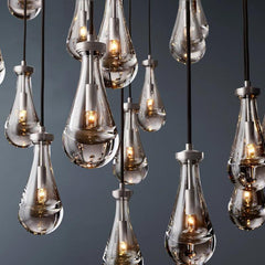 Raindrop Round Long High Ceiling Chandelier Light D60"