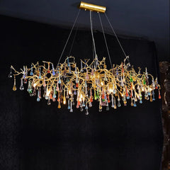 Teardrop Colorful Crystal Dining Branch Chandelier