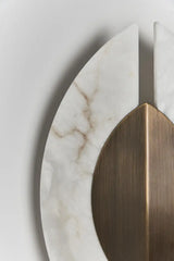 Alabaster Leaves Brass Wall Sconce